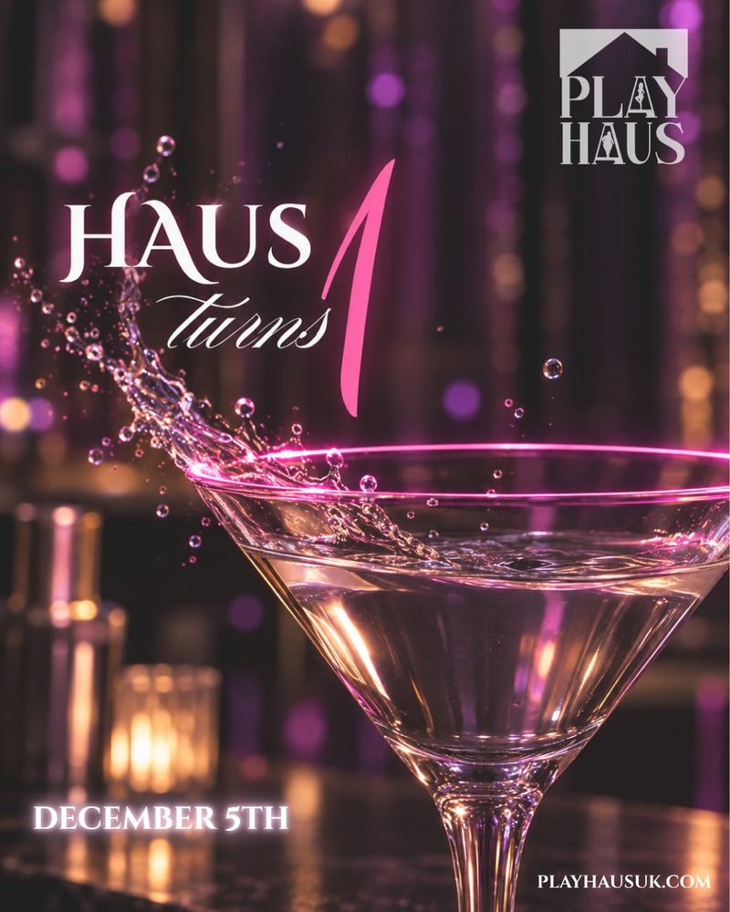 Haus Turns 1 members play party flyer